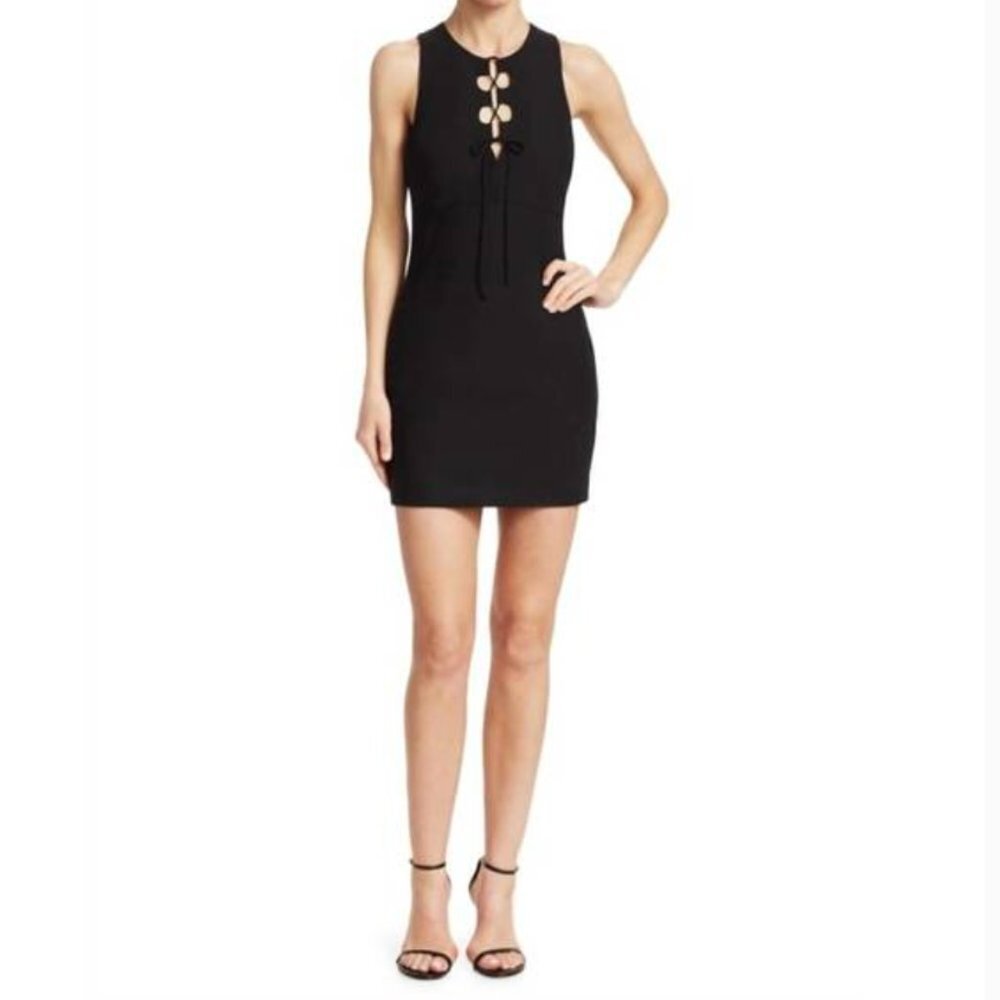 CINQ A SEPT Irene Mini Dress In Black Size 2 NWT